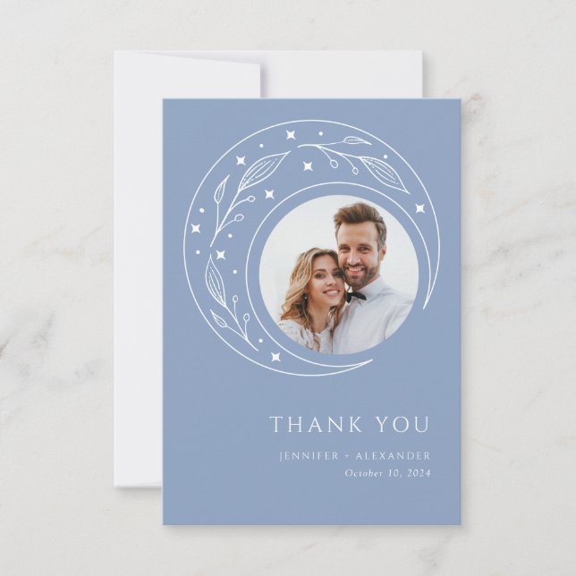 Carte De Remerciements Mariage céleste Boho (Devant)