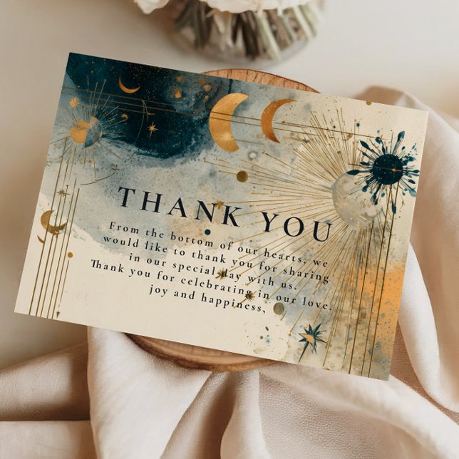 Carte De Remerciements Mariage céleste de minuit (Créateur téléchargé)