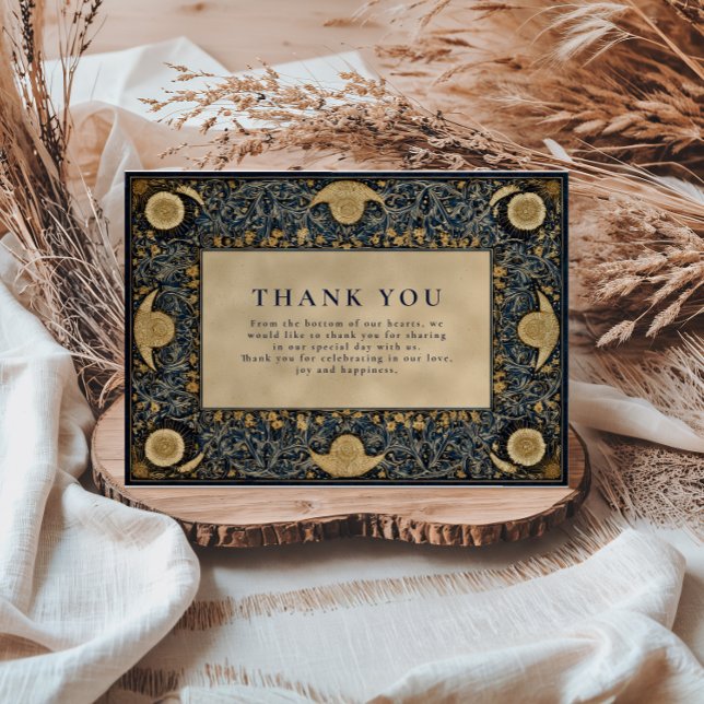 Carte De Remerciements Mariage céleste de minuit doré (Créateur téléchargé)
