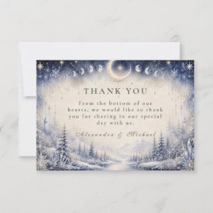 Carte De Remerciements Mariage céleste d'hiver intemporel