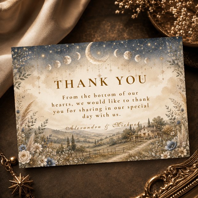 Carte De Remerciements Mariage céleste rustique (Créateur téléchargé)