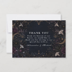 Carte De Remerciements Mariage céleste sombre et lunatique