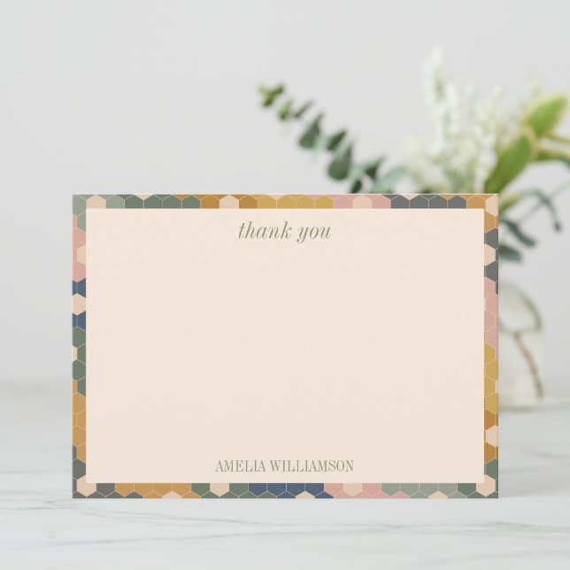 Carte De Remerciements Mariage Champêtre Bohème Vintage Personnalisé (Debout devant)