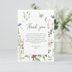 Carte De Remerciements Mariage Champêtre de Fleurs Sauvages