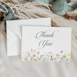Carte De Remerciements Mariage Champêtre Fantaisiste de Jardin de Printem