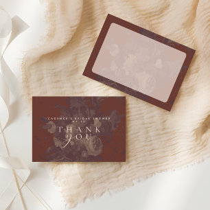 Carte De Remerciements Mariage champêtre Vintage Floral Terracotta