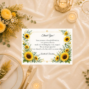 Carte De Remerciements Mariage Charme Automnal Tournesol Radieux