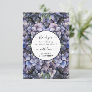 Carte De Remerciements Mariage chic à l'aquarelle classique avec des fleu
