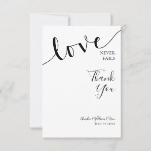 Carte De Remerciements Mariage, Chrétien, Simple, Élégant, Typographie,