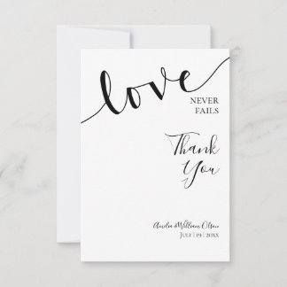 Carte De Remerciements Mariage, Chrétien, Simple, Élégant, Typographie,