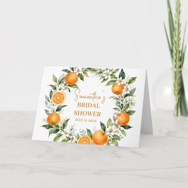 Carte De Remerciements Mariage Citron Orange Main Squeeze (Devant)