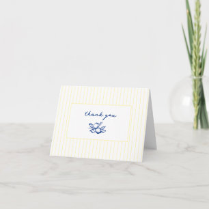Carte De Remerciements Mariage civil Blue & Yellow Doodle Lemons