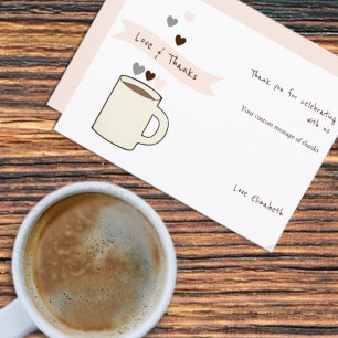 Carte De Remerciements Mariage civil Café