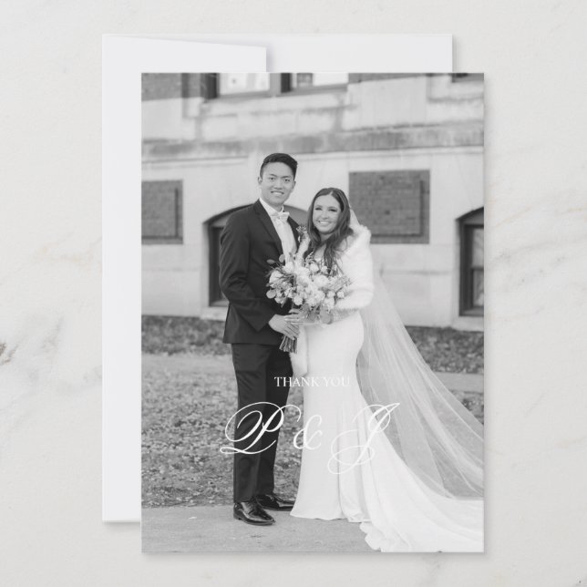 Carte de remerciements Mariage classique (Devant)