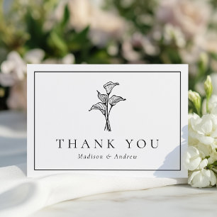 Carte De Remerciements Mariage Classique au Lys Calla
