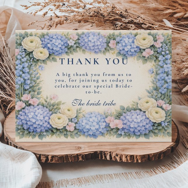 Carte De Remerciements Mariage Classique de Fleurs d'Hydrangea (Créateur téléchargé)