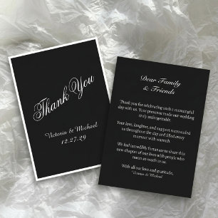 Carte De Remerciements Mariage Classique Élégant Argent Vieille Fortune