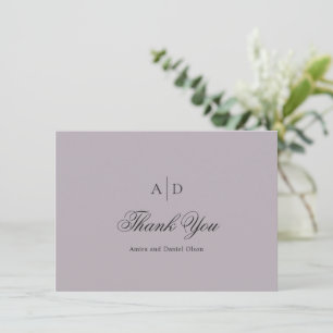 Carte De Remerciements Mariage Classique Lilas Clair