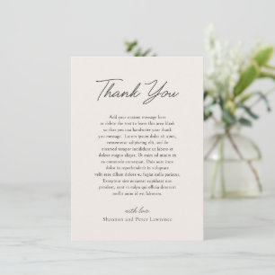 Carte De Remerciements Mariage Classique Photo Beige Élégant