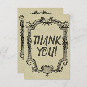 Carte De Remerciements Mariage classique Vintage vert noir