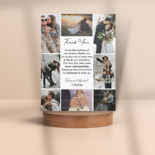 Carte De Remerciements Mariage Collage Photo Editorial Moderne 8