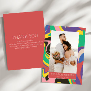 Carte De Remerciements Mariage Coloré Bohème Audacieux