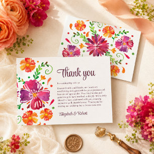 Carte De Remerciements Mariage Coloré Fiesta Mexicaine