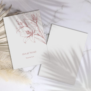 Carte De Remerciements Mariage Contour Lily Rose