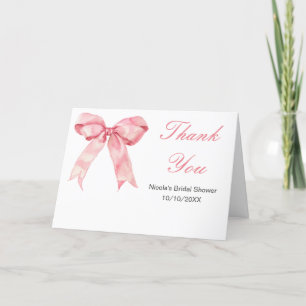 Carte De Remerciements Mariage Coquette Ruban Rose Baby Shower