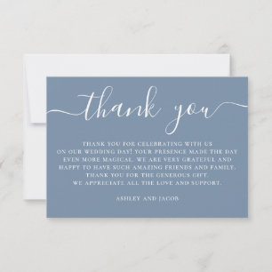 Carte De Remerciements Mariage Côté Mer Bleu Poussiéreux Romantique au