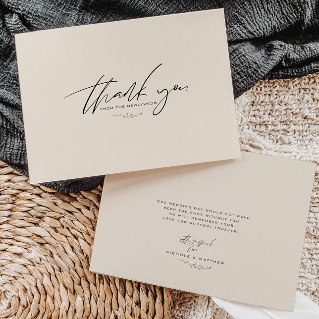 Carte de remerciements Mariage couleur neutre mini (Créateur téléchargé)