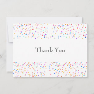 Carte De Remerciements Mariage Couleurs Arc-en-ciel Confettis Romantique