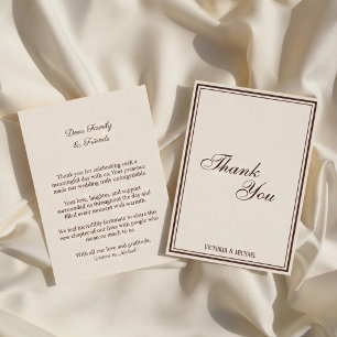 Carte De Remerciements Mariage Crème Ivoire Vieille Fortune