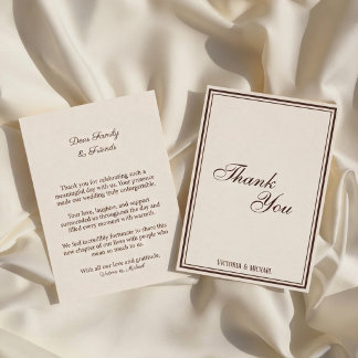 Carte De Remerciements Mariage Crème Ivoire Vieille Fortune