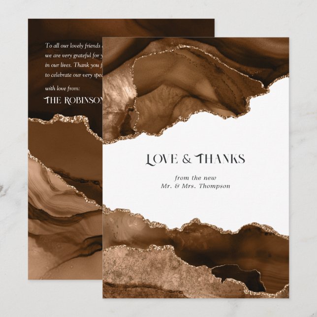 Carte De Remerciements Mariage d'âge d'or du désert (Devant / Derrière)