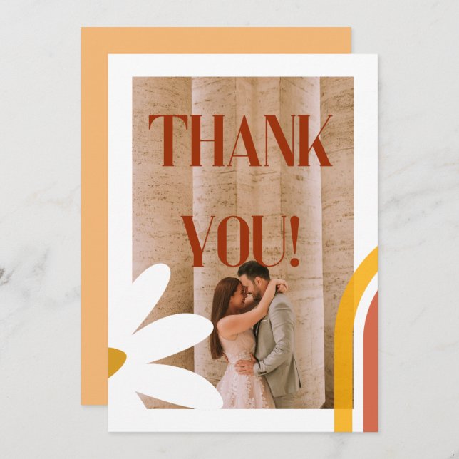 Carte De Remerciements Mariage d'alimentation super Retro Photo (Devant / Derrière)