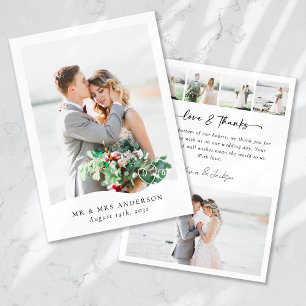 Carte De Remerciements Mariage d'amour et de remerciements multi-images m