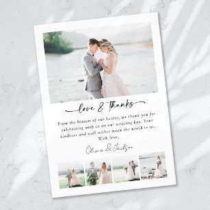 Carte De Remerciements Mariage d'amour et de remerciements multi-images m