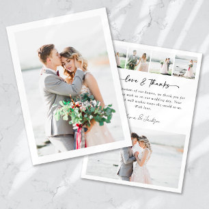 Carte De Remerciements Mariage d'amour et de remerciements multi-images m