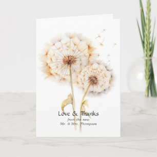 Carte De Remerciements Mariage Dandelion