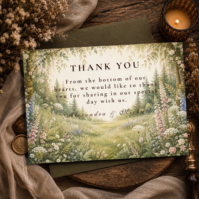 Carte De Remerciements Mariage dans la forêt enchantée (Créateur téléchargé)