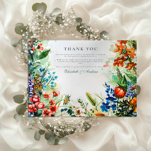 Carte De Remerciements Mariage dans le jardin botanique lumineux