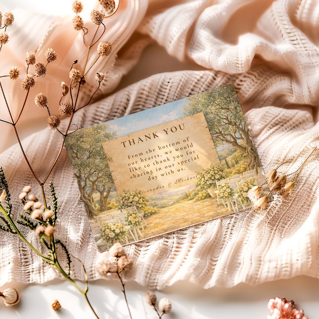 Carte De Remerciements Mariage dans un oliveraie espagnol (Créateur téléchargé)