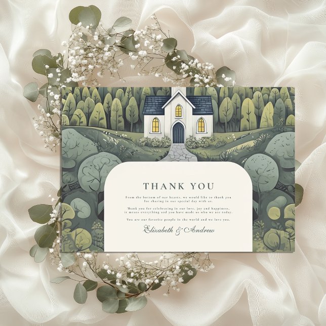 Carte De Remerciements Mariage dans une forêt de conte de fées (Créateur téléchargé)