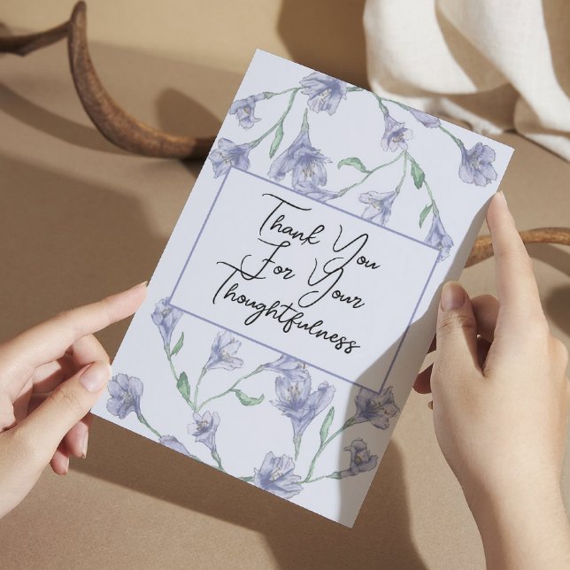 Carte De Remerciements Mariage d'aquarelle bleu foncé (Créateur téléchargé)