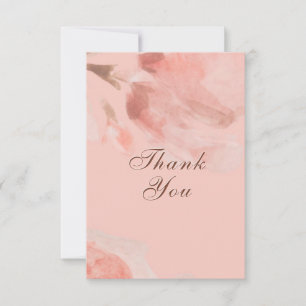 Carte De Remerciements Mariage d'aquarelle couleur rose pâle Rose