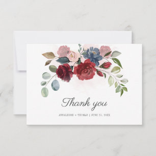 Carte De Remerciements Mariage d'aquarelle florale