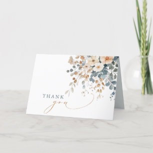 Carte De Remerciements Mariage d'aquarelle florale moelleuse