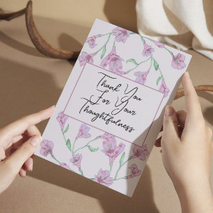 Carte De Remerciements Mariage d'aquarelle rose pâle