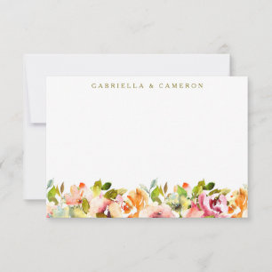 Carte De Remerciements Mariage d'aquarelle végétale de Bourgogne